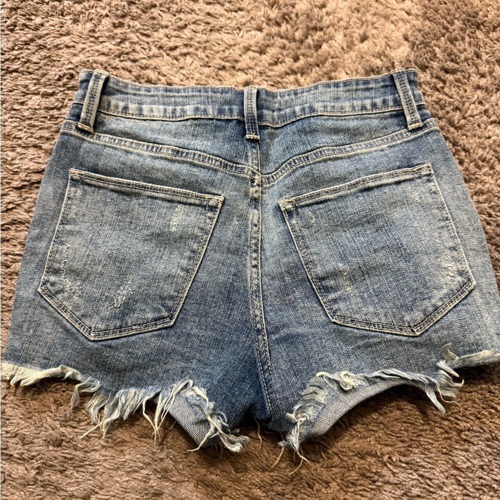 Just USA Blue Jean Shorts with Distressed Hem